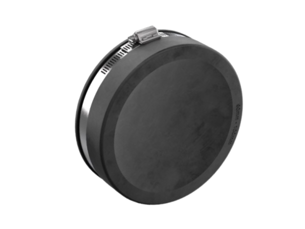 Schwarze Verschlusskappen mit Metallbride auf weissem Hintergrund.